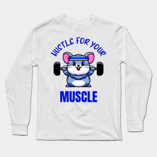 Mouse Workout Weight Training Funny Bodybuilder Long Sleeve T-Shirt